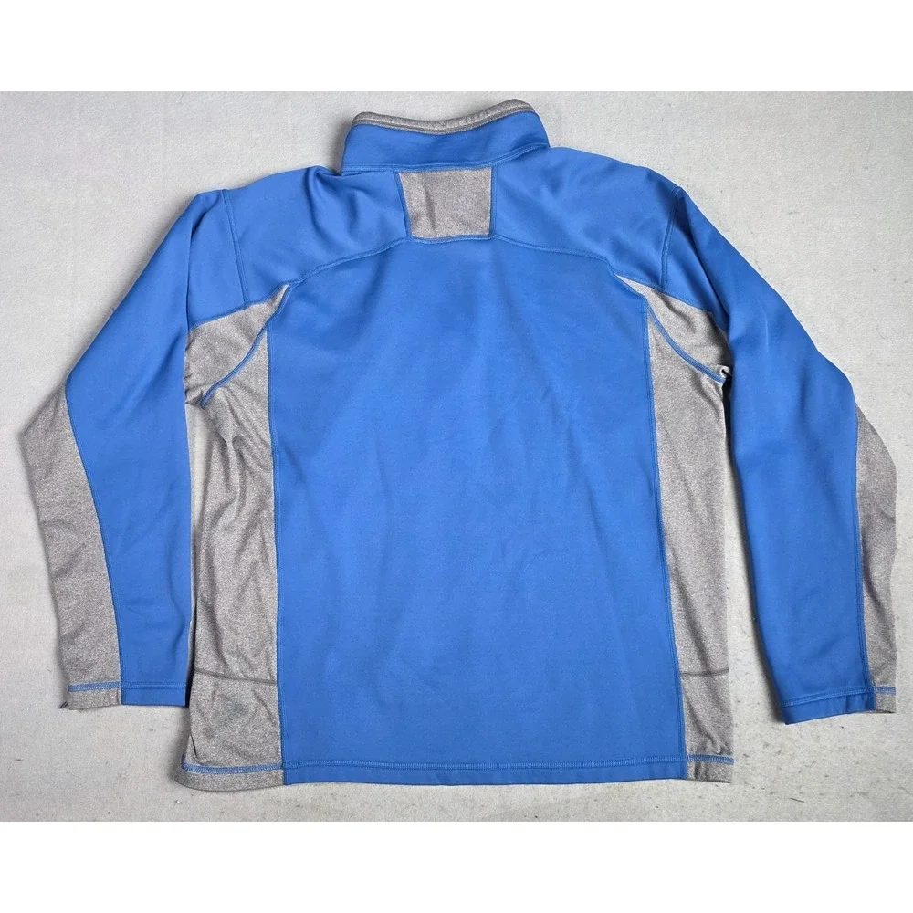 The North Face Mens FlashDry XL Quarter Zip Shirt Pullover Blue and Grey